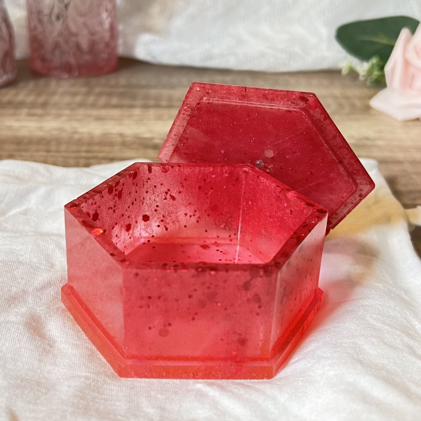 Pink Jewelry, Trinket Box, Glow in the Dark