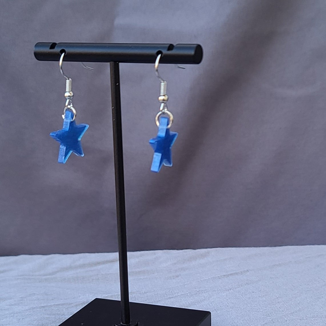 Blue Star Tiny Dangle Earrings