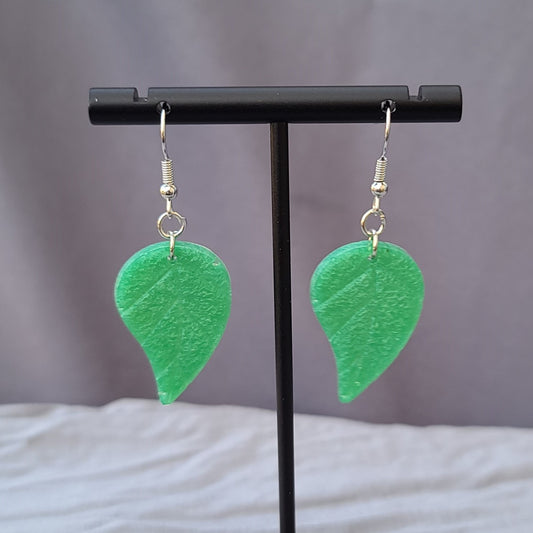 Little Green Leaf Dangle Earrings