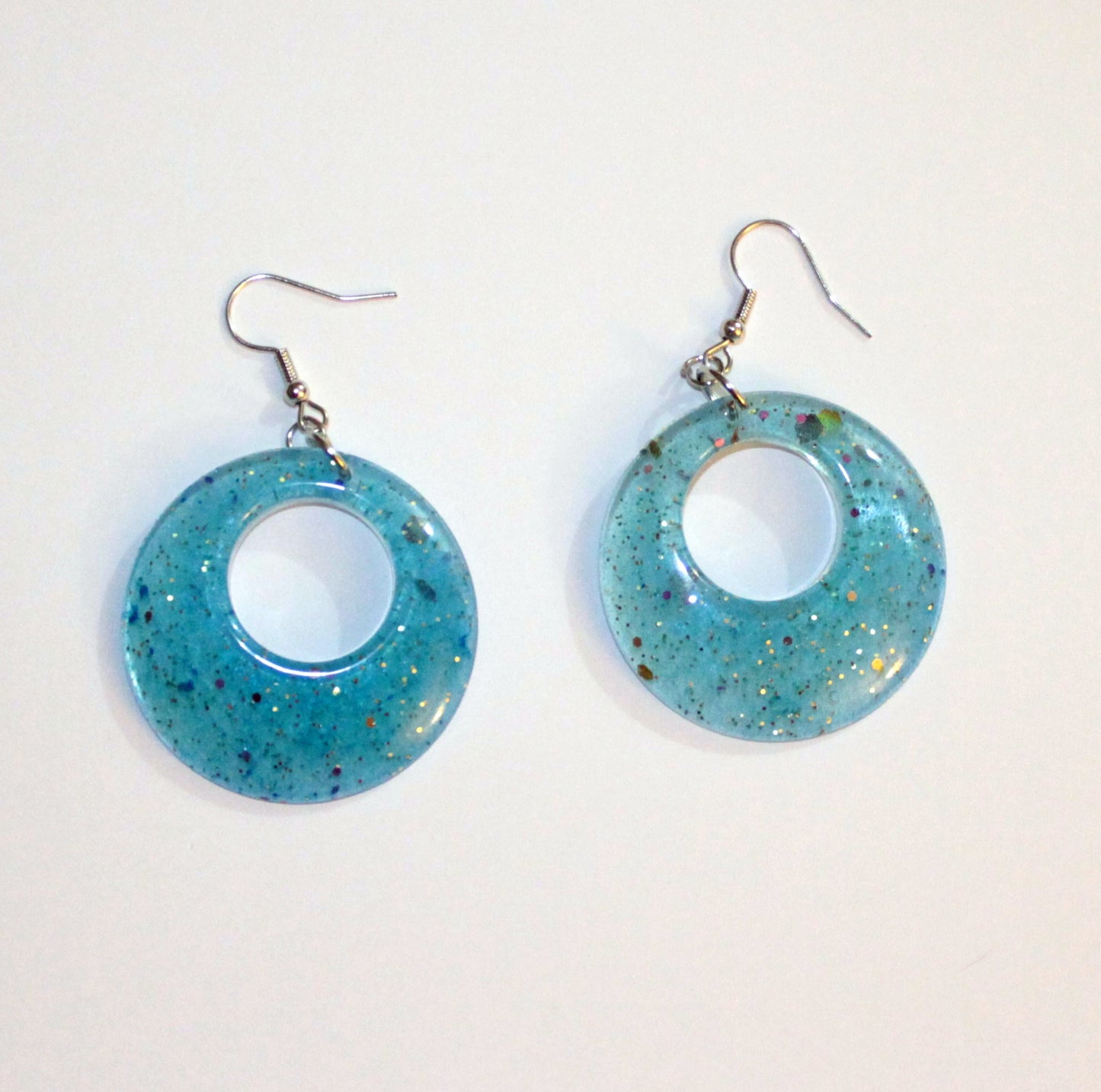 Blue Two-Tone Round Dangles