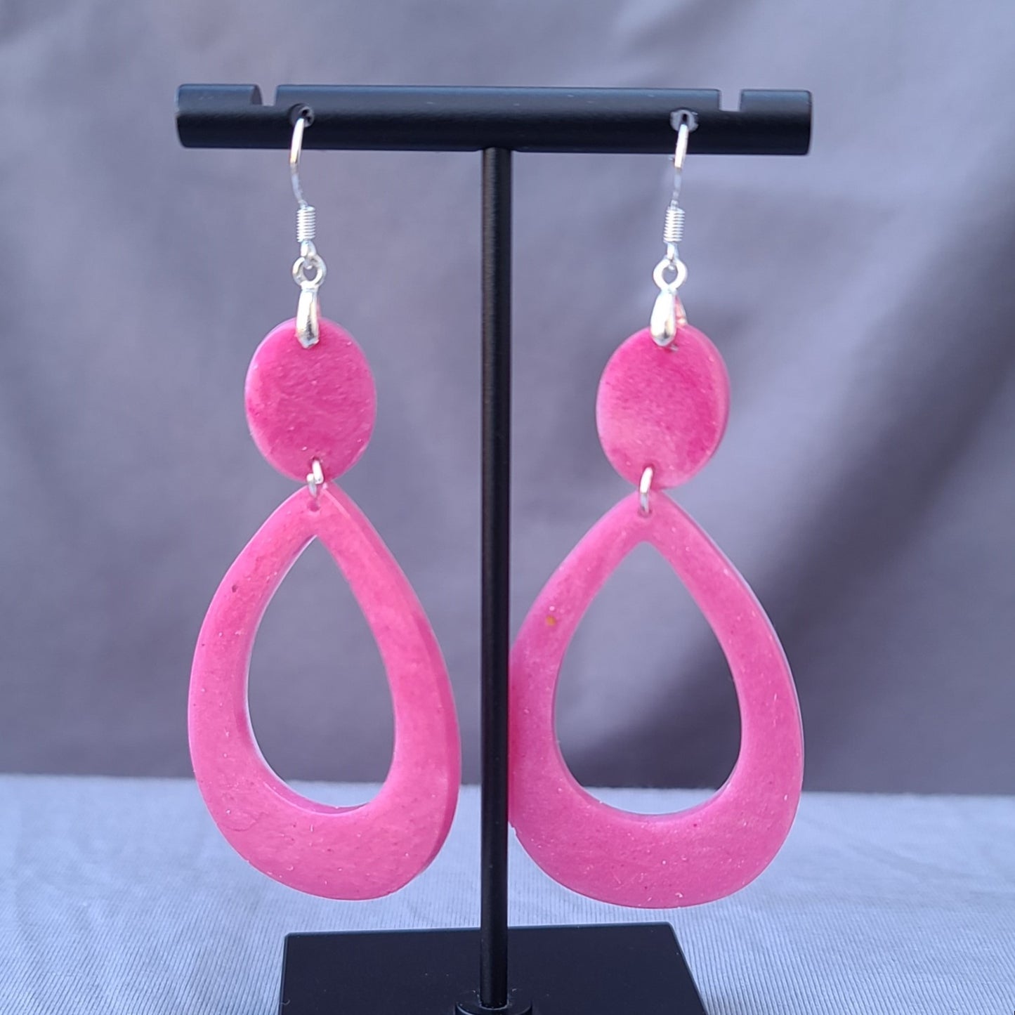 Pink Teardrop Dangle Earrings