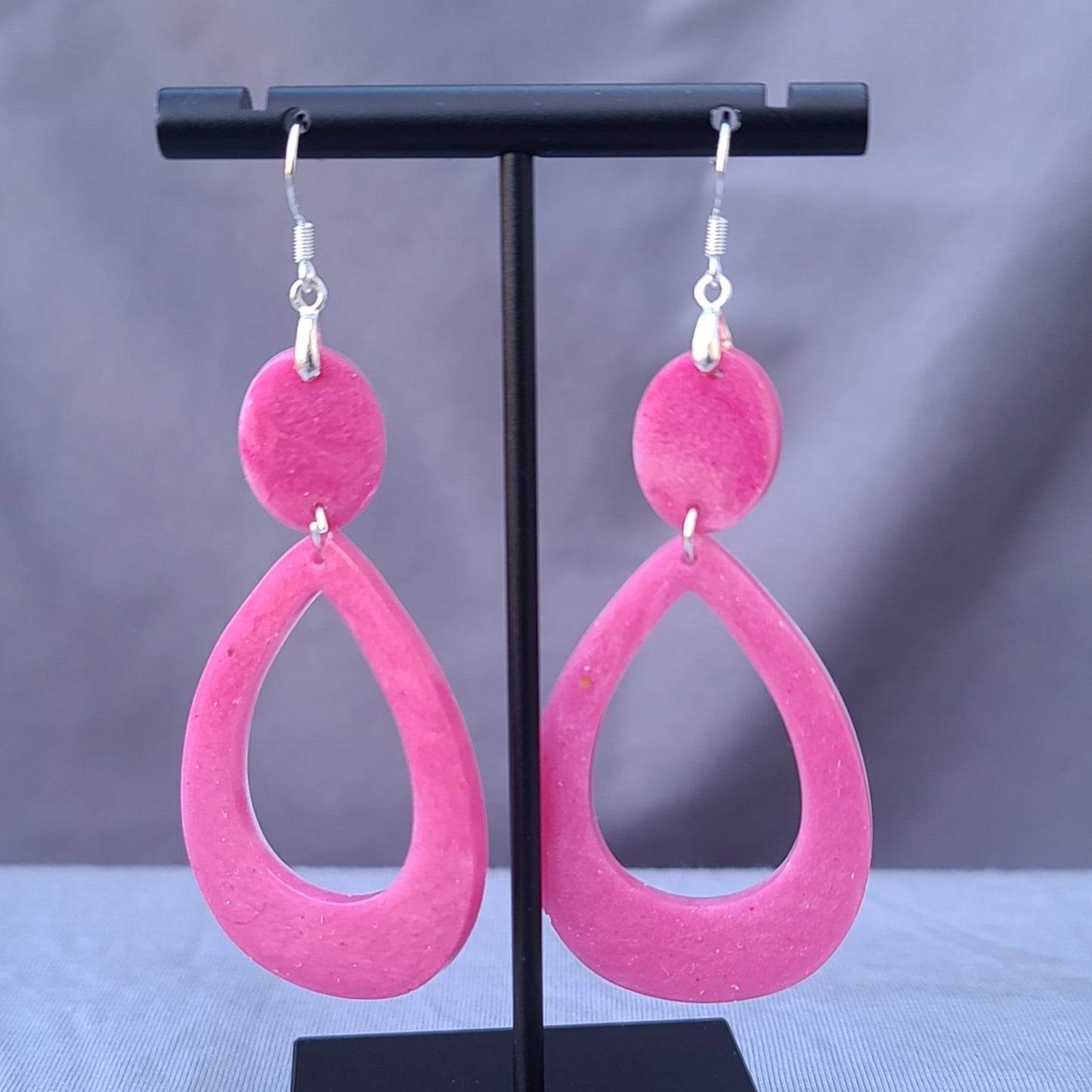 Pink Teardrop Dangle Earrings