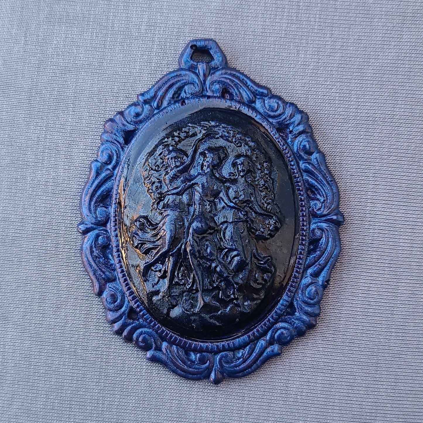 Dark Blue Dancing Goddess Necklace Pendant