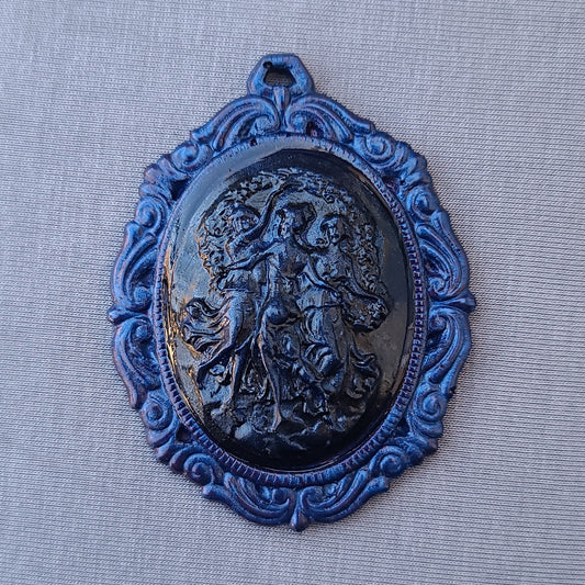 Dark Blue Dancing Goddess Necklace Pendant
