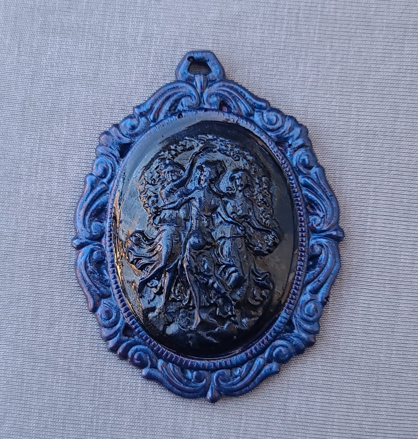 Dark Blue Dancing Goddess Necklace Pendant
